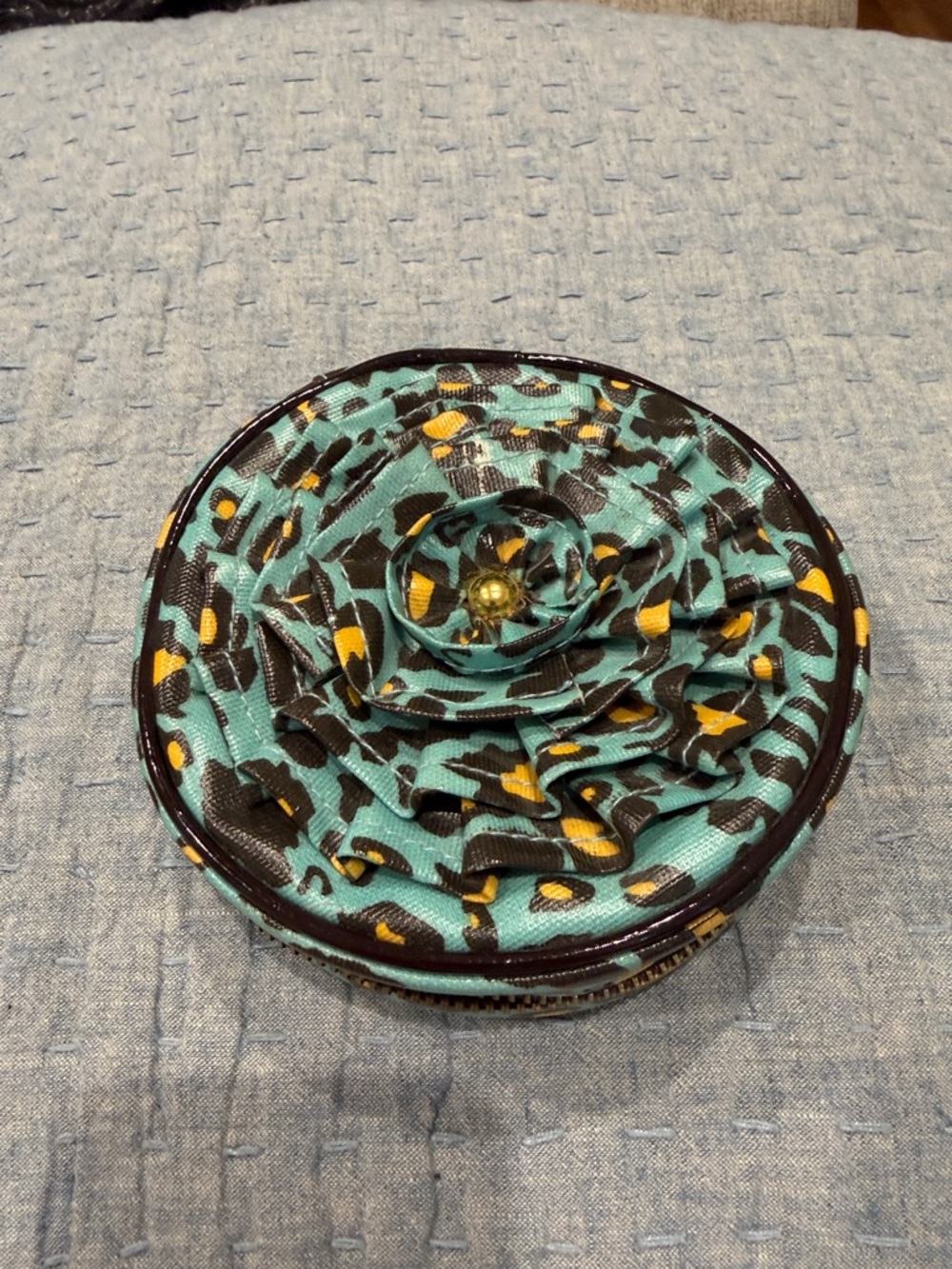 Mud Pie Yellow Polka Dot Interior Coin Case